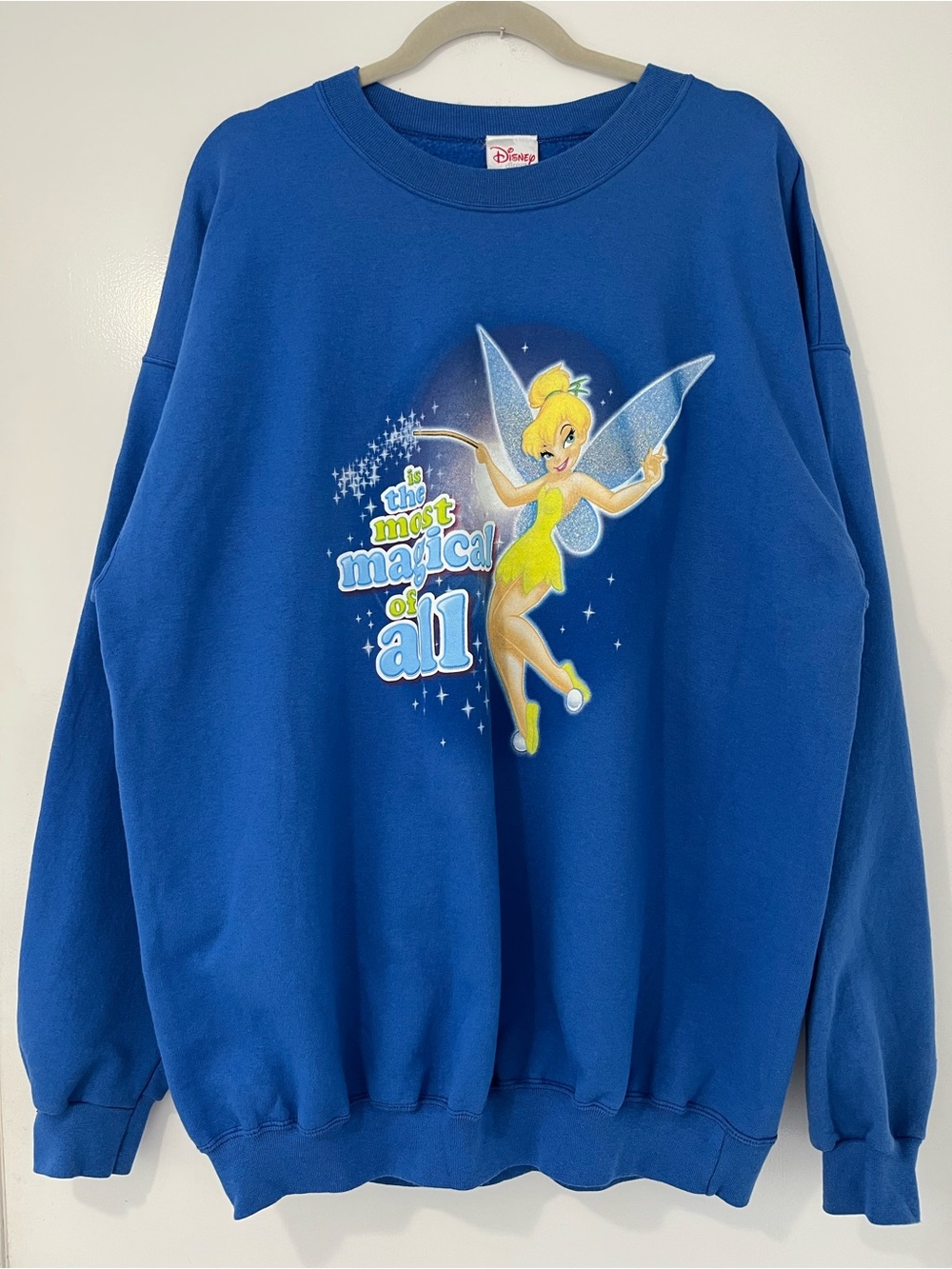 Vintage 90s Disney Direct Tinkerbell Blue Sweatshirt Crewneck L/XL